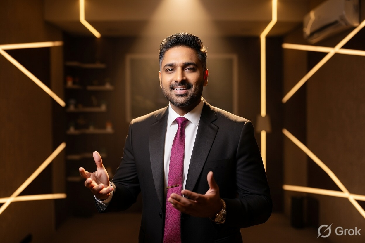 Indian podcast creator in studio